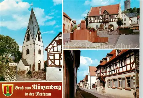 AK / Ansichtskarte Muenzenberg Kirche Rathaus Fachwerkhaeuser Muenzenberg