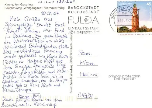 AK / Ansichtskarte Springstille Kirche Am Gespring Feuchtbiotop Wolfgangsee Viernauer Weg Springstille