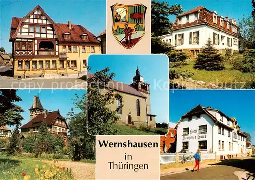 AK / Ansichtskarte Wernshausen Teilansichten Kirche Hotel Deutsches Haus Wernshausen