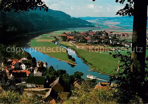 AK / Ansichtskarte  Ruehle_Oberweser Panorama mit Pegestorf Ruehle_Oberweser