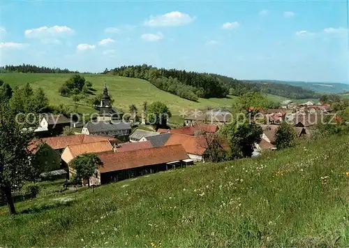 AK / Ansichtskarte  Hellborn_Renthendorf Ortsansicht mit Kirche 