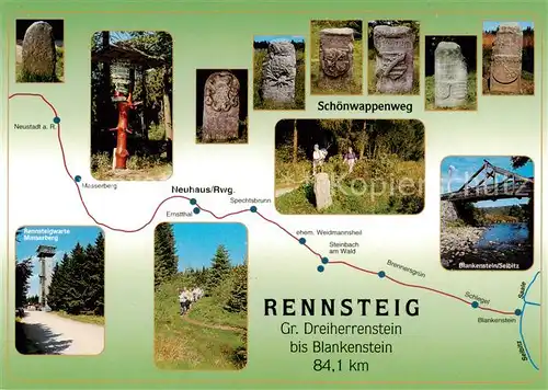 AK / Ansichtskarte 73840479 Neuhaus_Rennweg Rennstein vom Gross Dreiherrenstein bis Blankenstein Neuhaus Rennweg