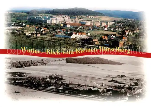 AK / Ansichtskarte 73840528 Wutha-Farnroda Panorama Blick vom Kleinen Hoerselberg anno 1349 und anno 1999 Wutha-Farnroda