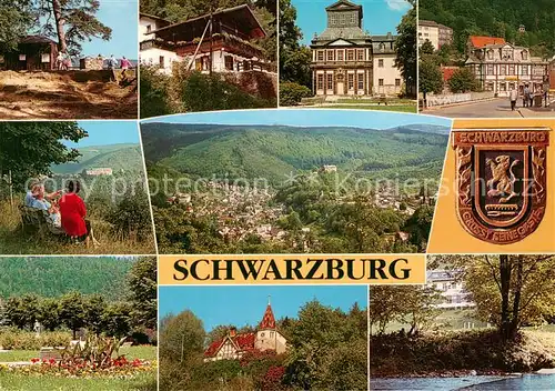 AK / Ansichtskarte 73840536 Schwarzburg_Thueringer_Wald Teilansichten Perle des Schwarzatales Wappen Schwarzburg_Thueringer