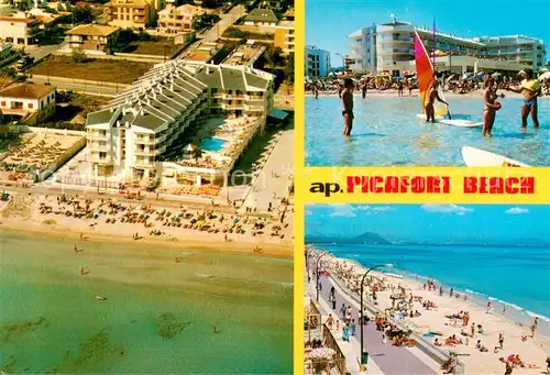 AK / Ansichtskarte 73840544 Can_Picafort_Mallorca_ES Apartamentos Picafort Beach Playa vista aérea 