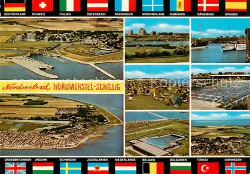 AK / Ansichtskarte Schillig_Horumersiel Fliegeraufnahmen Panorama Schwimmbad Hafen 