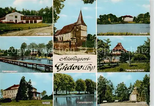 AK / Ansichtskarte Gudow Polizeiheim Campingplatz Kirche Schloss Feuerwehr Heim Ehrenmal Gudow