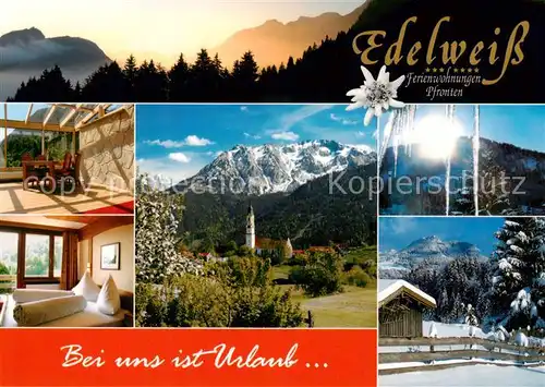 AK / Ansichtskarte Pfronten Gaestehaus Edelweiss Ferienwohnung Panorama Alpen Winterzauber Pfronten