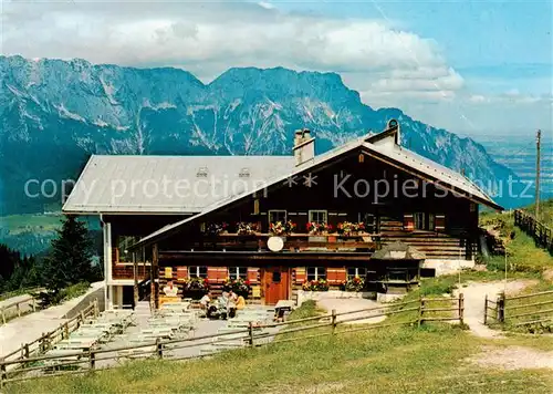 AK / Ansichtskarte Berchtesgaden Schihuette auf dem Rossfeld mit Untersberg Rossfeld Hoehenringstrasse Berchtesgaden