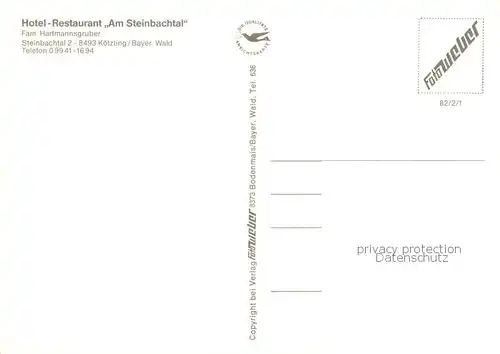 AK / Ansichtskarte Koetzting Hotel Restaurant Am Steinbachtal Bayerischer Wald Koetzting