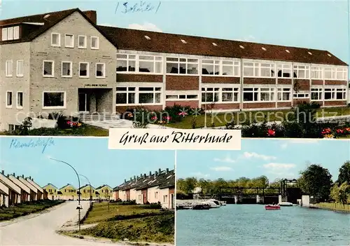 AK / Ansichtskarte  Ritterhude Schule Siedlung Bruecke Ritterhude