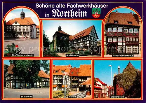 AK / Ansichtskarte  Northeim Alte Wache am Markt Am Muenster Altes Fachwerkhaus St Spiritus Altstadt Brauereiturm Northeim