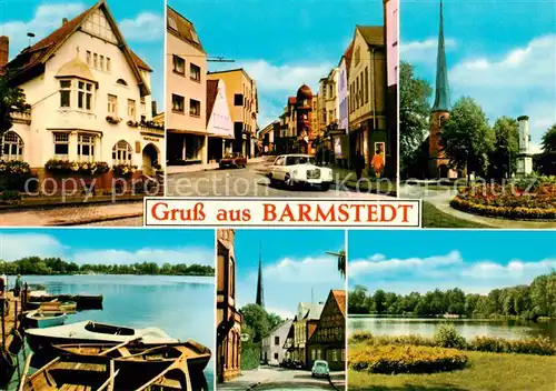 AK / Ansichtskarte 73840710 Barmstedt Strassenpartien Kirche Hafen Teich Barmstedt