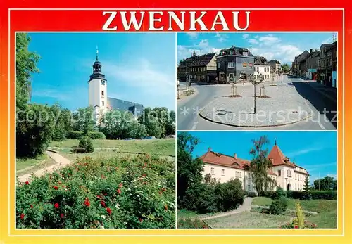 AK / Ansichtskarte  Zwenkau Laurenziuskirche Pegauer Platz Rathaus Zwenkau