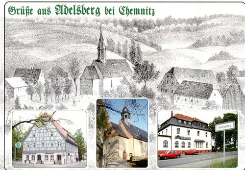 AK / Ansichtskarte  Adelsberg_Chemnitz Um 1840 Fachwerkhaus Kirche Jugendherberge Adelsberg Chemnitz