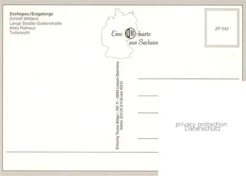 AK / Ansichtskarte  Zschopau Schloss Wildeck Lange strasse Gartenstrasse Altes Rathaus Teilansicht Zschopau