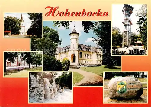 AK / Ansichtskarte  Hohenbocka Kirche Schloss Aussichtsturm Dorfaue Bucksche Schweiz Dorfaue Stein Hohenbocka