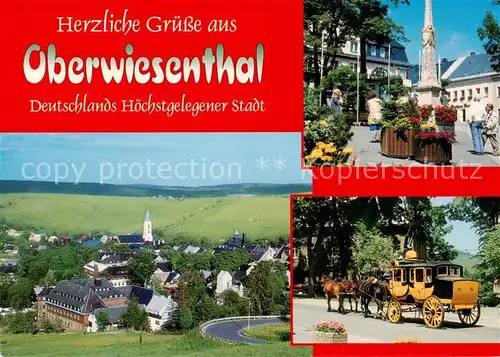 AK / Ansichtskarte  Oberwiesenthal_Erzgebirge Deutschlands hoechstgelegene Stadt Postkutsche Oberwiesenthal Erzgebirge