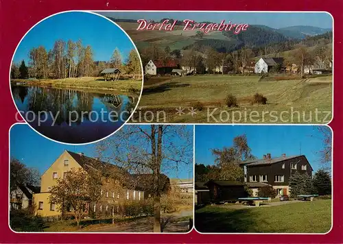 AK / Ansichtskarte Doerfel_Schlettau_Erzgebirge Naturschutzgebiet Hirschwiese Zschopautal Touristenstation Gasthof Erbgericht Doerfel_Schlettau