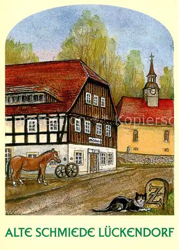 AK / Ansichtskarte Lueckendorf Alte Schmiede Kuenstlerkarte Lueckendorf