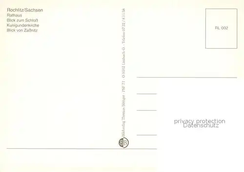 AK / Ansichtskarte Rochlitz__Sachsen Rathaus Schloss Kunigundenkirche Panorama Blick von Zassnitz 