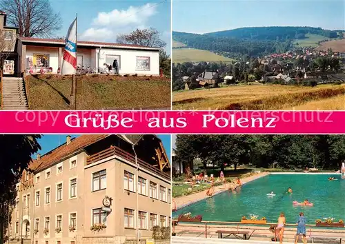 AK / Ansichtskarte Polenz_Neustadt Gasthaus Erbgericht Panorama Freibad Polenz_Neustadt