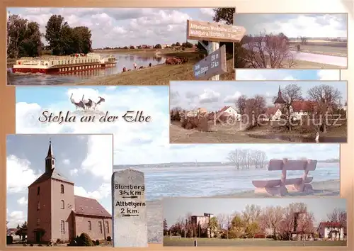 AK / Ansichtskarte Strehla Panorama Blick auf die Elbe Kirche Strehla