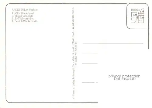 AK / Ansichtskarte Radebeul Villa Shatterhand Haus Hofloessnitz Ernst Thaelmann Strasse Schloss Wackerbarth Radebeul