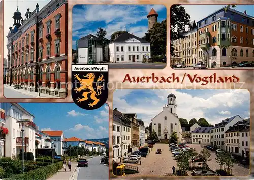 AK / Ansichtskarte Auerbach_Vogtland Rathaus Kaiserstrasse Museum Wohngebiet Altmarkt St. Laurentiuskirche Auerbach_Vogtland