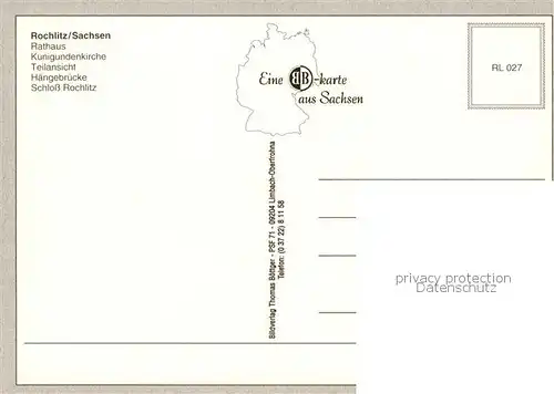 AK / Ansichtskarte Rochlitz__Sachsen Rathaus Kunigundenkirche Teilansicht Haengebruecke Schloss 