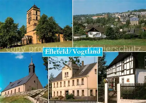 AK / Ansichtskarte Ellefeld Lutherkirche Totale Kirche Rathaus Pestalozzistrasse Ellefeld