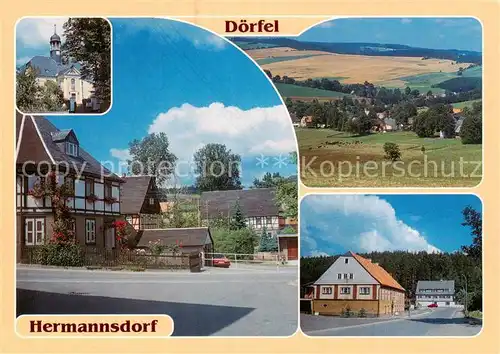 AK / Ansichtskarte Doerfel_Schlettau_Erzgebirge Panorama Hermannsdorf Kirche Talmuehle Doerfel_Schlettau