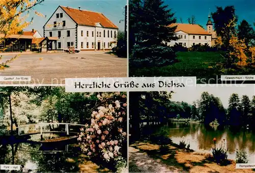 AK / Ansichtskarte Diehsa Gasthof Gewandhaus Kirche Park Rempelteich Diehsa