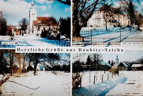AK / Ansichtskarte Daubitz_Rietschen Motive mit Kirche Teicha Muehlteich ehemaliges Herrenhaus Daubitz Rietschen
