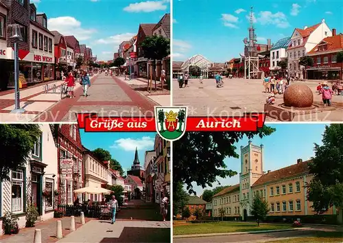AK / Ansichtskarte Aurich_Ostfriesland Innenstadt Fussgaengerzone Schloss Aurich_Ostfriesland