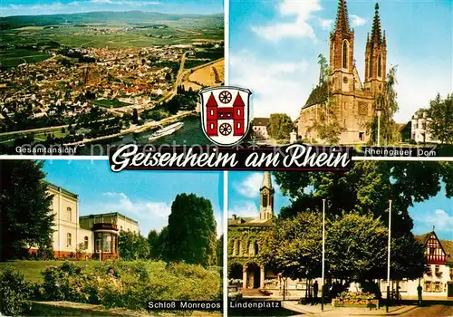 AK / Ansichtskarte Geisenheim Gesamtansicht Luftbild Rheingauer Dom Schloss Monrepos Lindenplatz Kirche Geisenheim