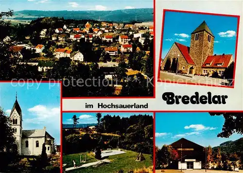 AK / Ansichtskarte Bredelar Stadtpanorama Kirche Minigolfplatz  Bredelar