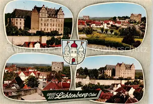 AK / Ansichtskarte Lichtenberg_Odenwald Schloss Teilansichten Wappen Lichtenberg Odenwald