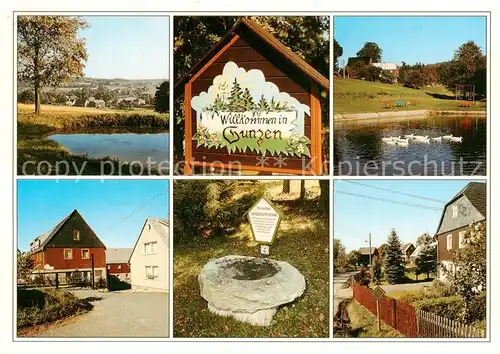 AK / Ansichtskarte Gunzen Teilansichten Denkmal Ortsschild Schwaene Gunzen
