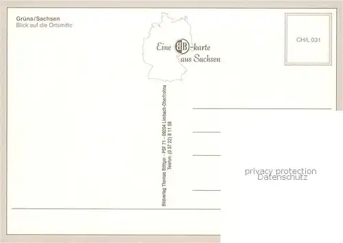 AK / Ansichtskarte Gruena_Sachsen Panorama Blick auf die Ortsmitte Gruena Sachsen