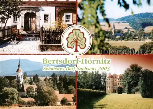 AK / Ansichtskarte Bertsdorf Hoernitz Wohnhaus Kirche Schloss Panorama 