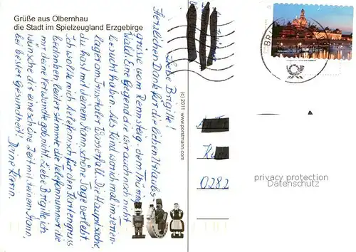 AK / Ansichtskarte Olbernhau_Erzgebirge Stadt im Spielzeugland Erzgebirge Stadtkirche Saigerhuettenkapelle im Rittergut Marktplatz zur Weihnachtszeit Olbernhau Erzgebirge