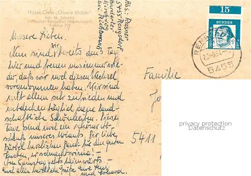 AK / Ansichtskarte Rengsdorf Hotel Cafe Obere Muehle Rengsdorf