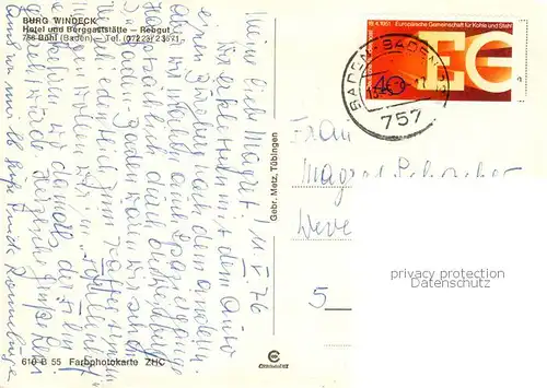 AK / Ansichtskarte Buehl_Baden Burg Windeck Hotel und Berggaststaette Rebgut Buehl_Baden