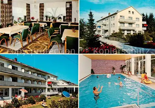 AK / Ansichtskarte Bad_Woerishofen Kurpension Angerhof Gastraum Hallenbad Bad_Woerishofen