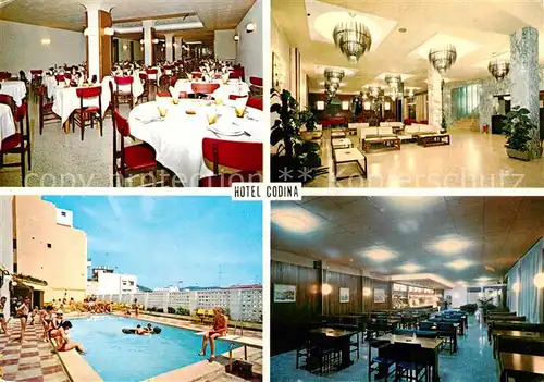 AK / Ansichtskarte CALELLA_de_la_Costa_ES Hotel Codina Speisesaal Foyer Pool  