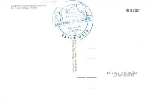 AK / Ansichtskarte Regen Burgruine Weissenstein am Pfahl Fliegeraufnahme Regen