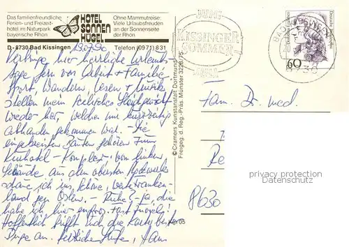 AK / Ansichtskarte Bad_Kissingen Hotel Sonnenhuegel Fliegeraufnahme Bad_Kissingen