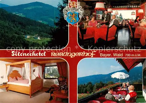 AK / Ansichtskarte Bernried_Niederbayern Silencehotel Reblingerhof Gaststube Zimmer Terrasse Bernried Niederbayern