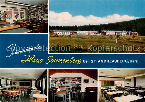 AK / Ansichtskarte St_Andreasberg_Harz Internationales Haus Sonnenberg Bibliothek Gastraeume St_Andreasberg_Harz